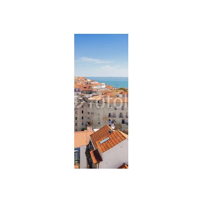 WEBLUX 50939880 Samolepka na lednici fólie Panoramic of Alfama rooftops Panoramatické střechy Alfama Lisboa Portugalsko rozměry 80 x 200 cm – Zbozi.Blesk.cz