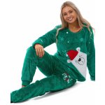 Zelené pyžamo extra teplé huňaté pro ženy či dívky s ledním medvědem a sněhové vločky - Vánoční 1Z1578 zelená – Zboží Mobilmania