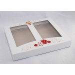 Dortisimo Vánoční krabice na cukroví bílá s červeno-zlatou ražbou (30 x 25 x 3,7 cm) – Zboží Mobilmania