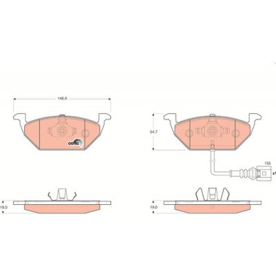 Sada brzdových destiček TRW GDB1658 - VW GOLF V 05- – Hledejceny.cz
