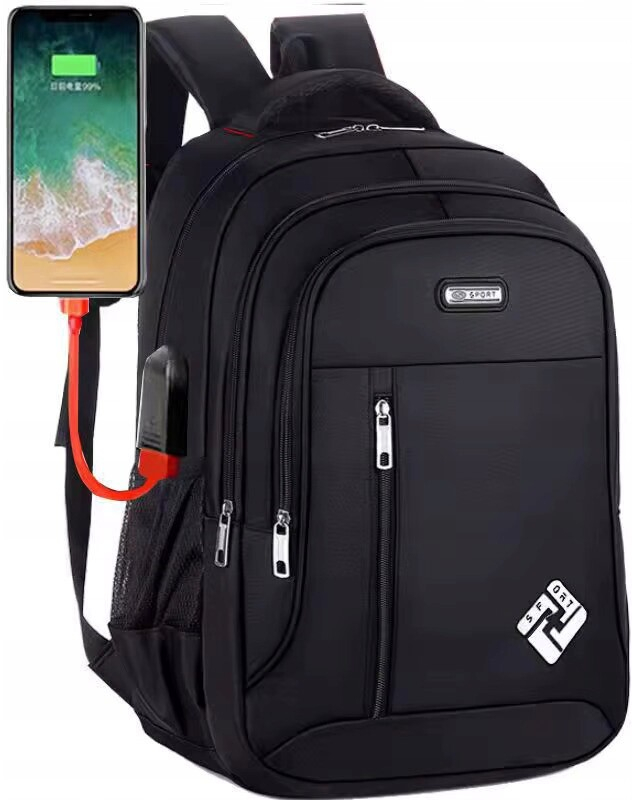 Platinium Batoh s USB portem černý 30 l