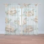 Sablio Záclony Lenochodi na větvi: 2ks 150x250cm – Zboží Mobilmania