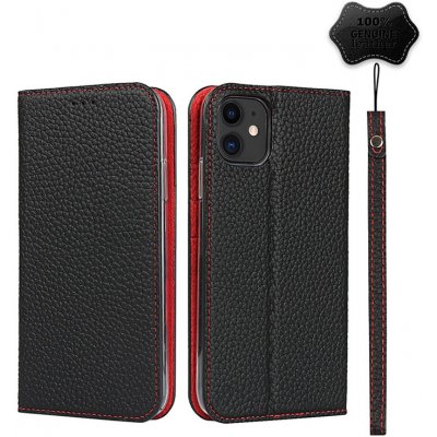 Pouzdro AppleMix Apple iPhone 11 - kožené - černé / červené – Zboží Živě