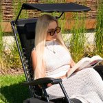 Zahradní polohovací křeslo SPRINGOS ZERO GRAVITY černé – Zboží Mobilmania