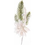Vetvička MagicHome Vianoce, s kvetom poinsettia, biela, 23 cm – Hledejceny.cz