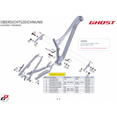 Šroub GHOST vahadla/rocker screw UNI 2016 – Zboží Mobilmania