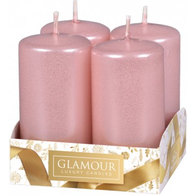 Nohel Garden Svíčka adventní metalická lesklá d4x8cm 4ks – Sleviste.cz