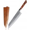 Kuchyňský nůž UG Grill Pouzdro na nůž Kiritsuke hammer 21 34 cm Damašková ocel dřevo palisandr