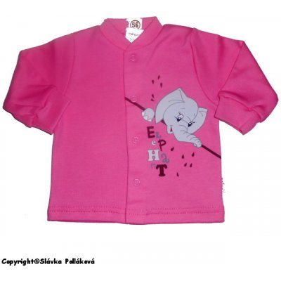 Malewo kojenecký kabátek Sloník tm. růžový