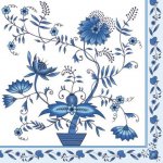 PAW ubrousky 3V modré květy folklor 20ks 33x33cm