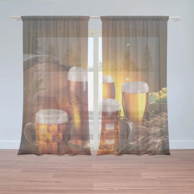 Sablio Záclony Krýgly s pivem: 2ks 150x250cm – Zboží Mobilmania