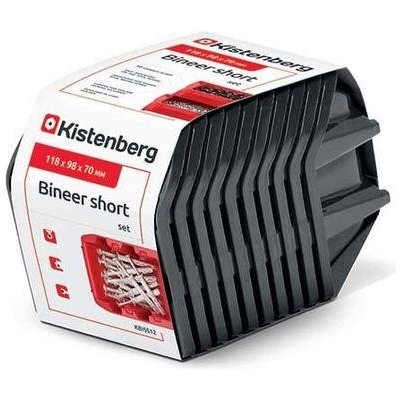 Kistenberg PPKBISS12-S411 Set úložných boxů 10ks BINEER SHORT 118x98x70 mm černý