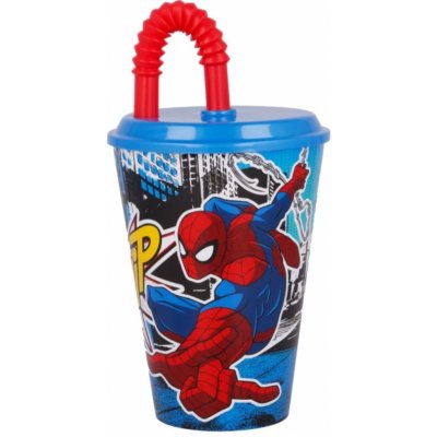 Stor Plastový kelímek s brčkem Spider-Man 430 ml 430 ml – Zbozi.Blesk.cz