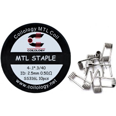 Coilology MTL Staple předmotané spirálky SS316 0,5ohm 10ks – Zboží Mobilmania