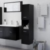 Koupelnový nábytek Nábytek XL Koupelnová skříňka černá 30 x 30 x 130 cm kompozitní dřevo