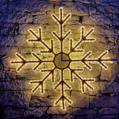 DECOLED Easy Fix 2D LED světelná vločka 8cípá, Ø 102 cm, teple bílá 3D tisk, sada na veřejné osvětlení, hliník – Hledejceny.cz