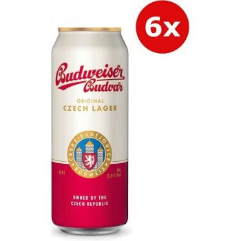 Budweiser Budvar Original 12° 6 x 0,5 l (plech)