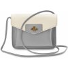 Kabelka Dámská dvoubarevná kabelka listonoška s klopou přívěšky vintage a znakem hmyzu krémovo-šedý