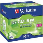Verbatim CD-RW 700MB 8-12x, jewel, 10ks (43148) – Zboží Živě