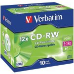 Verbatim CD-RW 700MB 8-12x, jewel, 10ks (43148) – Hledejceny.cz