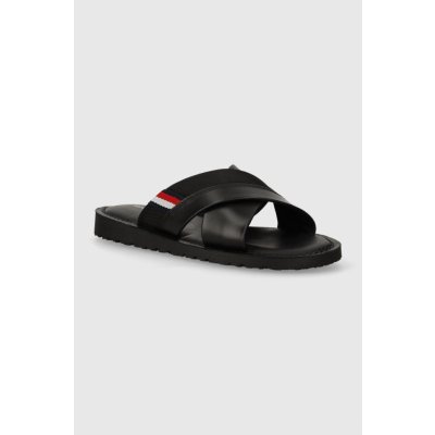 Tommy Hilfiger CORE LTH CRISS C SANDAL pánské Kožené pantofle černá – Zbozi.Blesk.cz