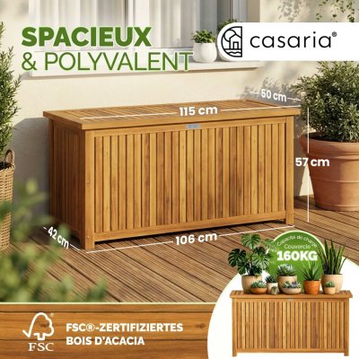 Casaria 115 x 50 x 59 cm akátové dřevo – Hledejceny.cz
