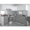 Kuchyňská linka Belini Lidiauniqa3 360 cm bílý mat / šedý antracit Glamour Wood s pracovní deskou