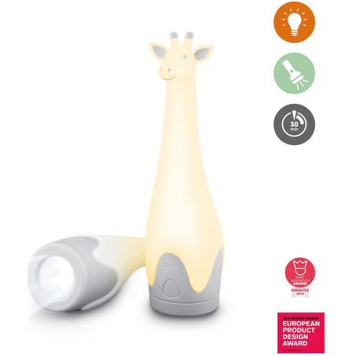 Zazu Žirafa GINA svítilna s nočním světlem šedá – Zboží Mobilmania