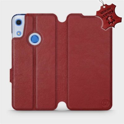 Pouzdro Mobiwear Flip Huawei Y6S / Honor 8A - Tmavě červené - kožené - L_DRS Dark Red Leather – Zboží Mobilmania