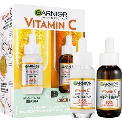 Garnier Skin Naturals rozjasňující sérum s vitaminem C na noc 30 ml + rozjasňující sérum s vitaminem C 30 ml – Zbozi.Blesk.cz