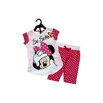 Disney 2set Tmavorůžovo-bílý letní komplet s Minnie