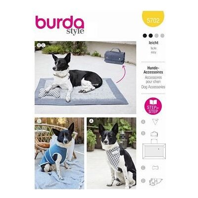 Střih Burda žlutý 5702 - šátek a kabátek pro psa, cestovní pelíšek, hračka – Zboží Mobilmania