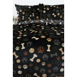 MKLuzkoviny.cz povlečení mikroplyš Exclusive Psí tlapky černé 140x200 70x90 – Zboží Dáma