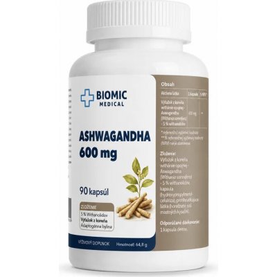 BIOMIC MEDICAL Ashwagandha 600 mg 90 kapslí – Hledejceny.cz