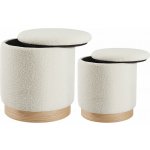 Tectake 403955 taburet ava čalouněný - sametový vzhled s úložným prostorem - krémová – Zboží Dáma