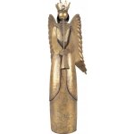 Clayre & Eef Zlatá antik kovová dekorace anděl Christmas Angel - 20*16*52 cm – Hledejceny.cz