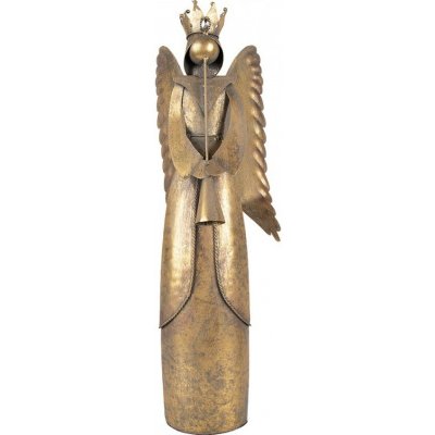 Clayre & Eef Zlatá antik kovová dekorace anděl Christmas Angel - 20*16*52 cm – Hledejceny.cz
