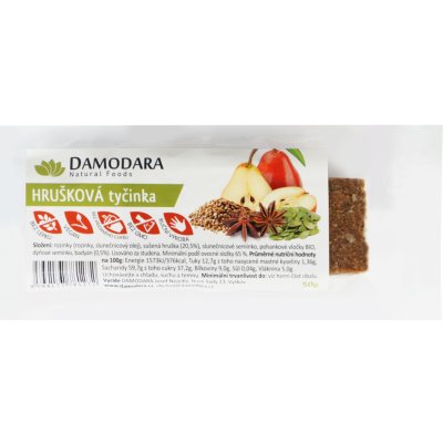 Damodara Ovocná tyčinka hrušková s badyánem 50 g – Zboží Mobilmania