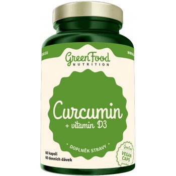 GreenFood Nutrition Curcumin + Vitamín D3 60 Kapslí