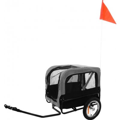 FLAMINGO Vozík za kolo pro psa Romero šedý 59,5 x 43 x 51 cm – Zboží Mobilmania
