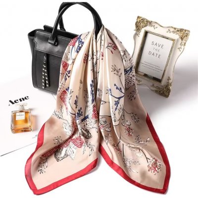 hedvábný šátek krémový v dárkovém balení – Zboží Mobilmania