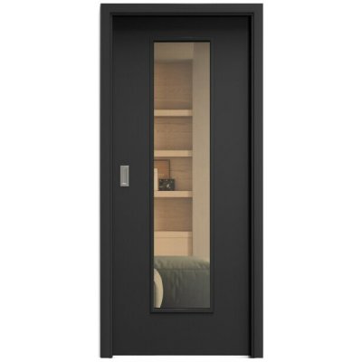 Sapeli Elegant Komfort M55 posuvné černá grafit 70 x 210 cm Planibel bronz – Hledejceny.cz