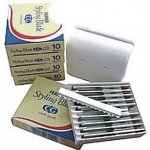 Feather kadeřnické efilační žiletky set 5x + box 10 ks – Zboží Dáma