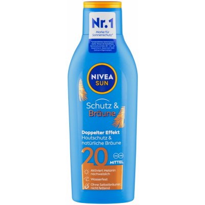 Nivea Sun Protect & Bronze intenzivní mléko na opalování SPF20 200 ml – Zboží Dáma