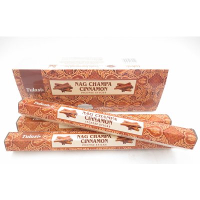 Tulasi indické vonné tyčinky Nag Champa Cinnamon 15 ks – Zboží Dáma