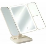 Soulima 26952 Kosmetické zrcátko LED 3x zvětšení 600 mAh krémově bílá – Zboží Mobilmania