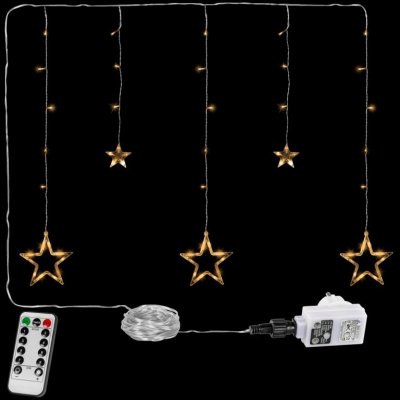 Voltronic 67309 Vánoční závěs 5 hvězd 61 LED teple bílý + ovladač – Zboží Mobilmania