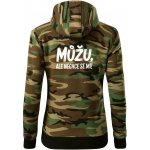 Můžu, ale nechce se mi dámská mikina trendy zipper s kapucí Hnědý maskáč – Sleviste.cz