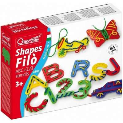 Quercetti Filó Shapes ABC plus 123 – Zboží Dáma