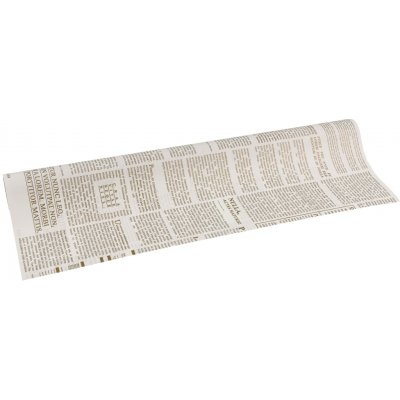Floristická fólie 50cm x 9,1m novinový design 1/9 bílá se zlatou – Hledejceny.cz